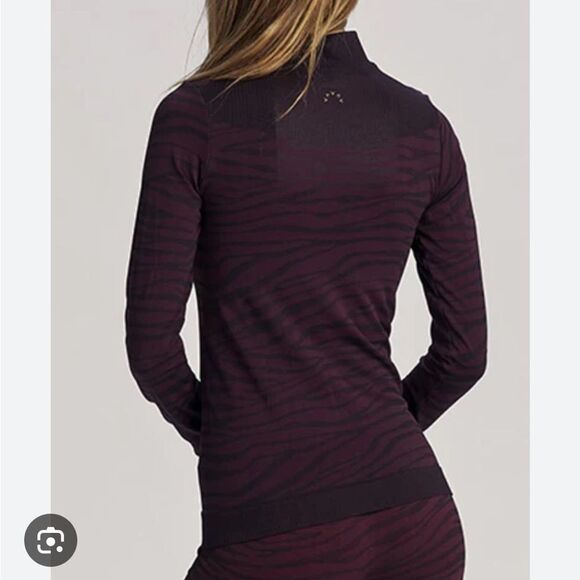 VARLEY Laurel 3/4 Zip Workout Pullover Zebra Print Size S/M - Picture 3 of 10